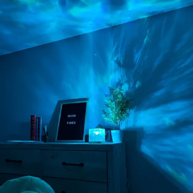 Ocean Glow Night Lamp with Remote 🌊✨| Northern Lights for Room, Lobby, Bathroom