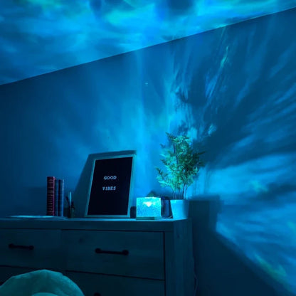 Ocean Glow Night Lamp with Remote 🌊✨| Northern Lights for Room, Lobby, Bathroom