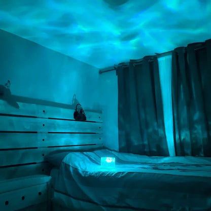 Ocean Glow Night Lamp with Remote 🌊✨| Northern Lights for Room, Lobby, Bathroom