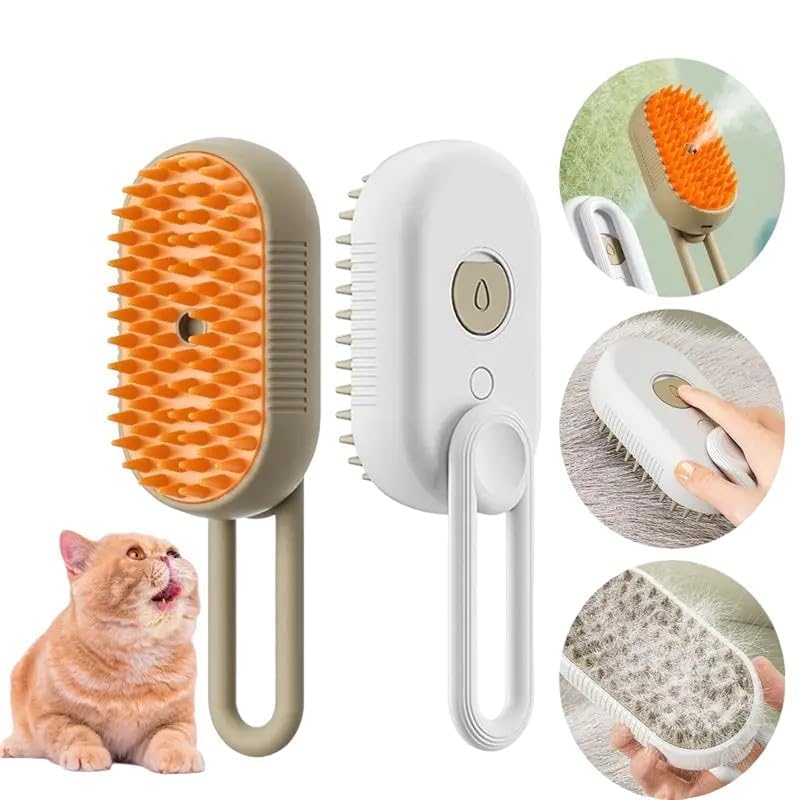 Steam Brush for Pet Hair Grooming, Perfect for Both Cats & Dogs 🐶🐱
