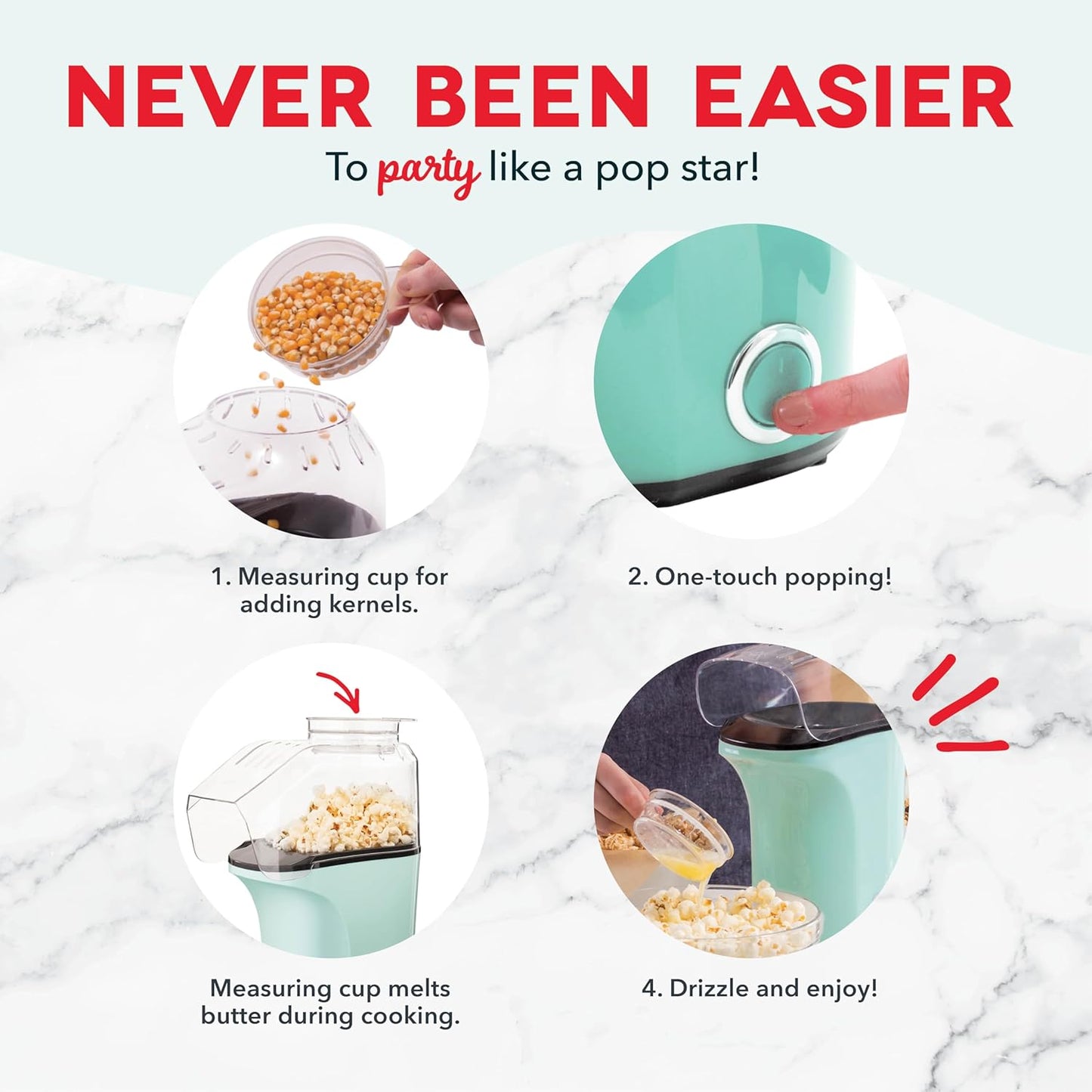 PopEase™ – Compact Hot Air Popcorn Maker for Oil-Free Snacking 🍿