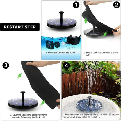 Solar Powered Floating Water Fountain