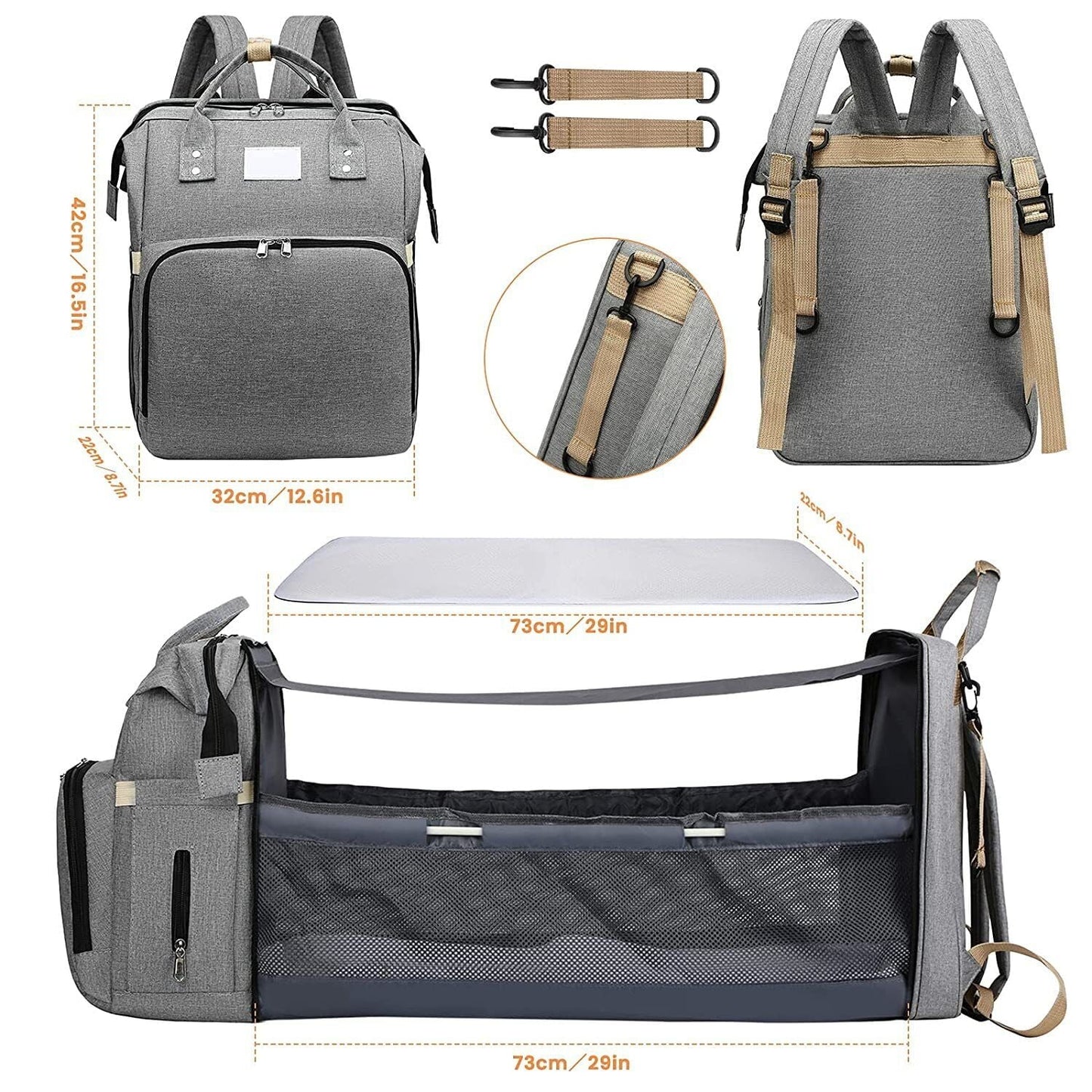 Smart Mommy Diaper Bag with Bassinet 🎒👶