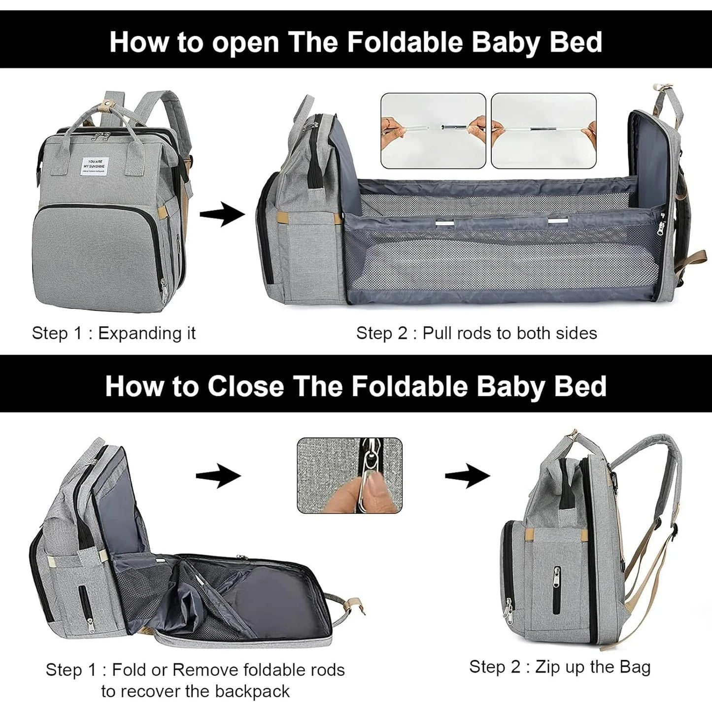 Smart Mommy Diaper Bag with Bassinet 🎒👶