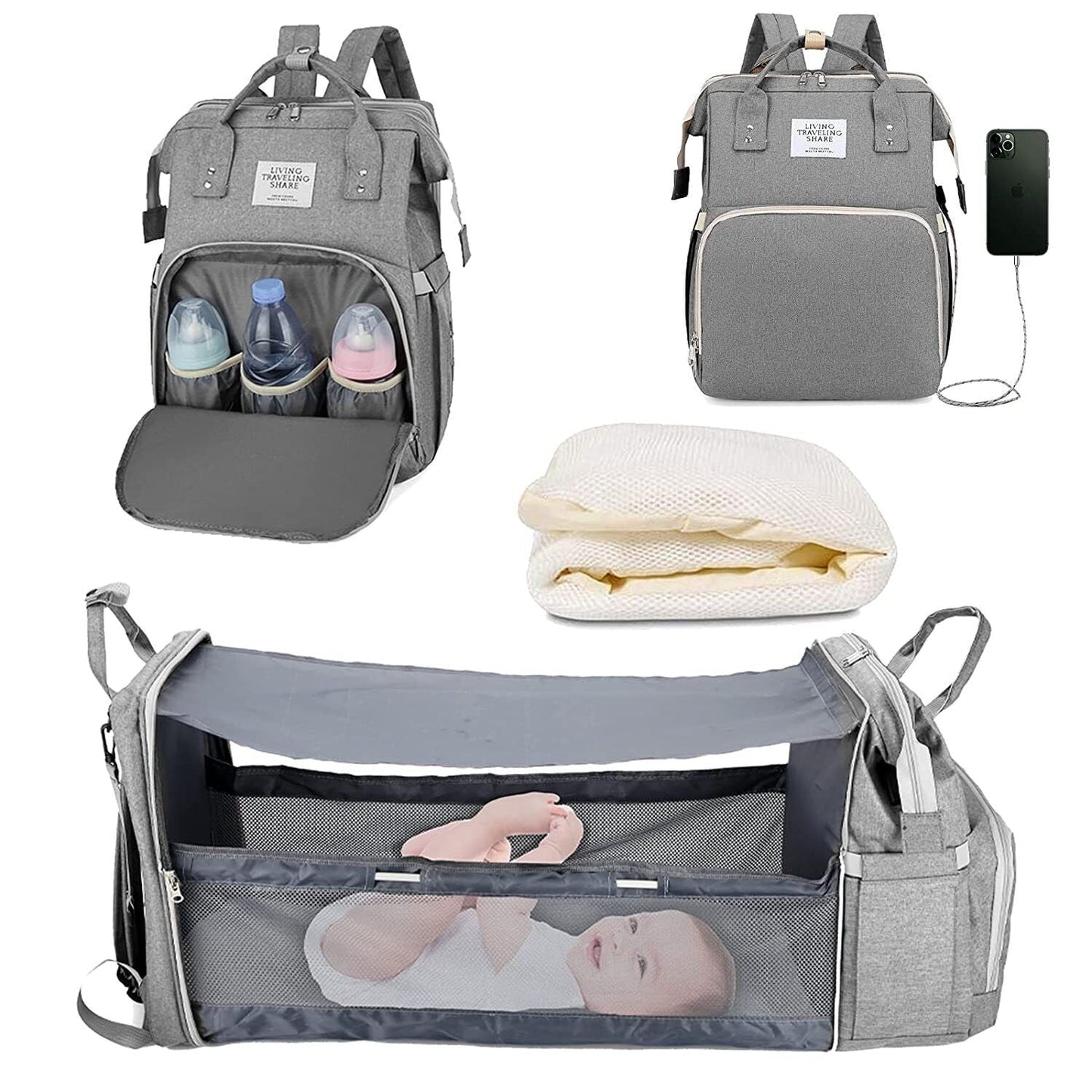 Smart Mommy Diaper Bag with Bassinet 🎒👶