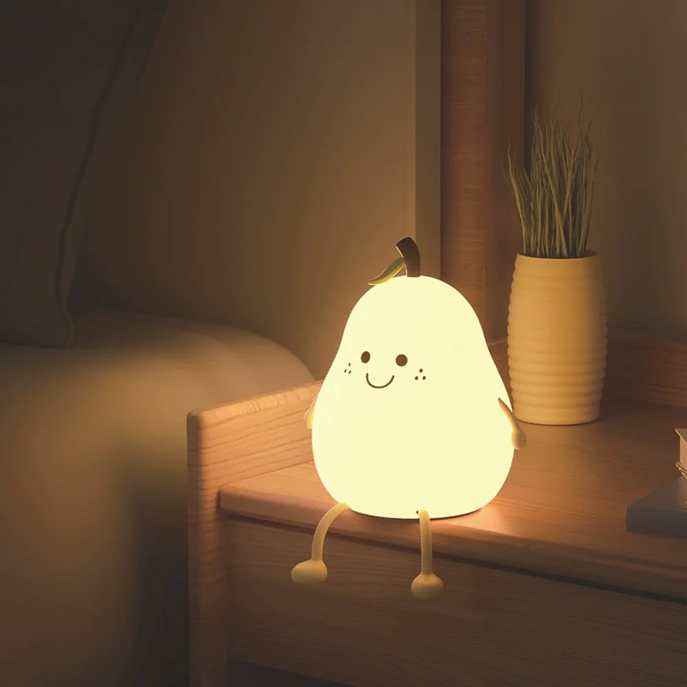 🍐Silicone Pear Lamp ✨ Soft, Rechargeable, and Touch-Controlled Night Light