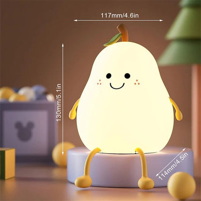 🍐Silicone Pear Lamp ✨ Soft, Rechargeable, and Touch-Controlled Night Light