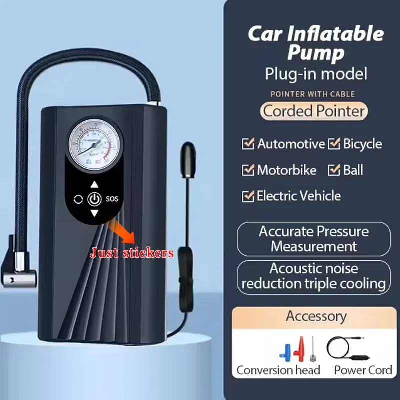 Air Pump Compressor High Precision Car Tyre Inflator Display Portable Air Pump for Car Motorcycle Bike Ball