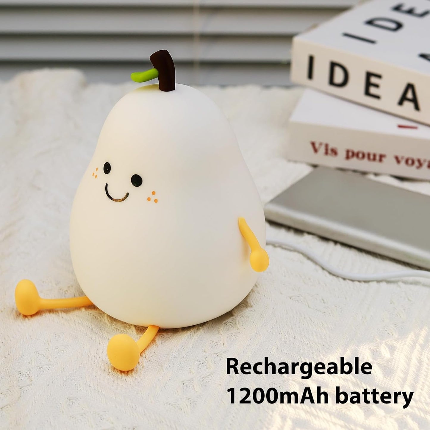 🍐Silicone Pear Lamp ✨ Soft, Rechargeable, and Touch-Controlled Night Light