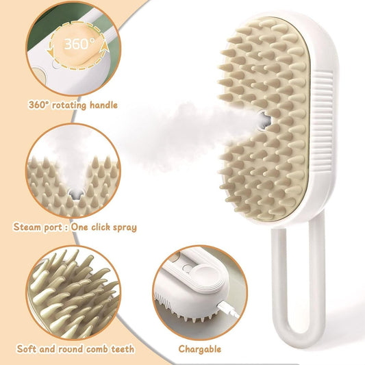 Steam Brush for Pet Hair Grooming, Perfect for Both Cats & Dogs 🐶🐱